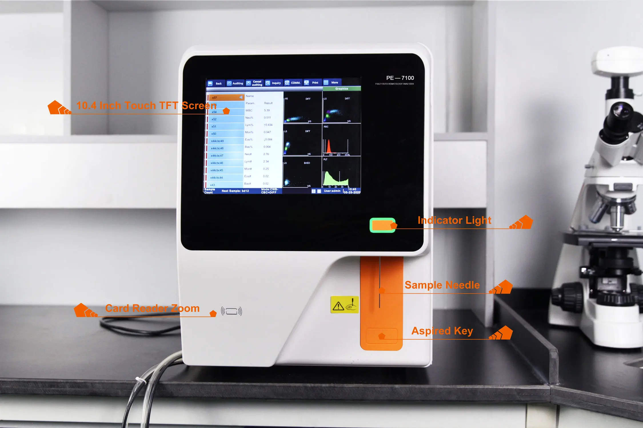 Hospital Lab Fully Automated 5 Part Differentiation Hematology Analyzer