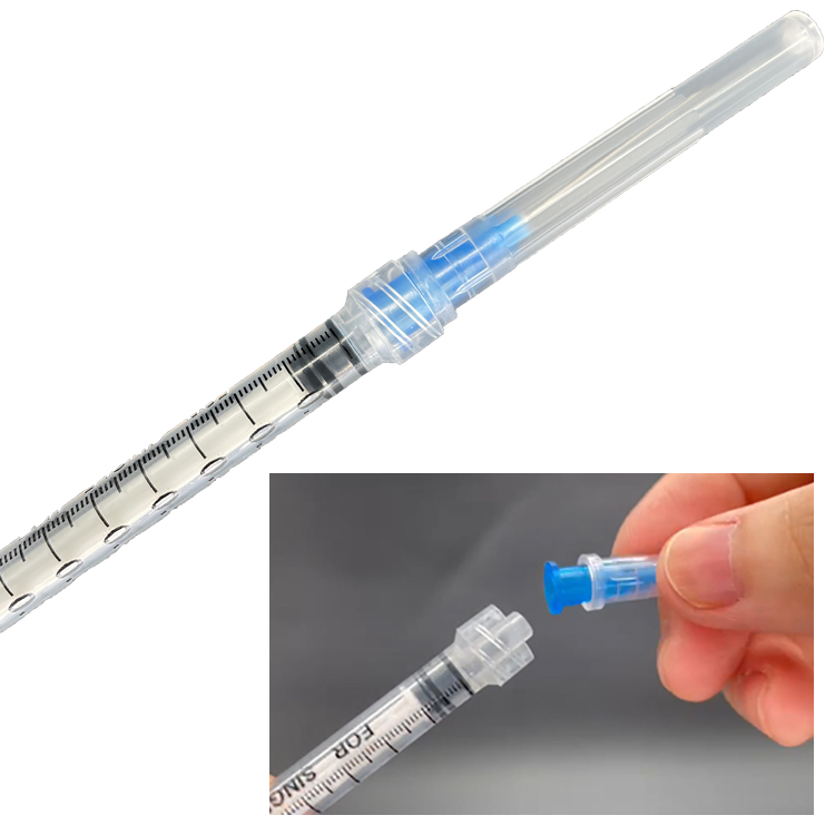 Disposable luer lock syringe 1ml Vaccine with needle