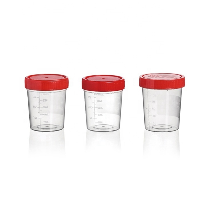 Disposable plastic urine container 40ml 60ml 90ml 100ml 120ml sample urine specimen cup