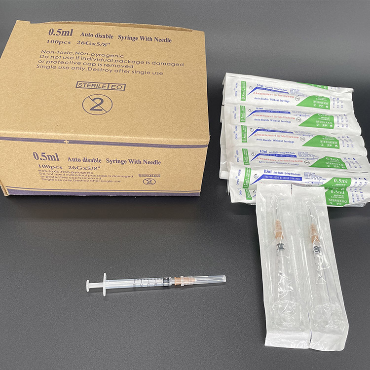 0.5ml auto disable immunization syringes