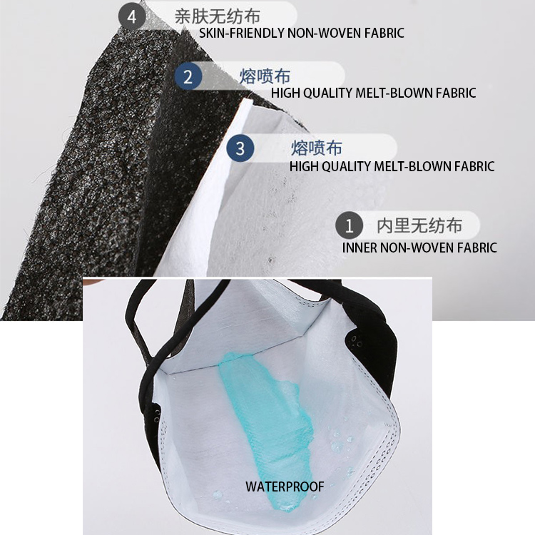 High quality 3d protective dust masks custom face mask kf94 facemask white black