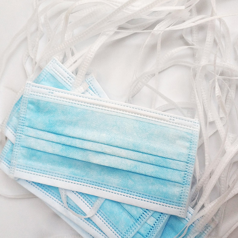 Manufacturer hospital 50piece box disposal 3 ply medical face surgical mask with tie