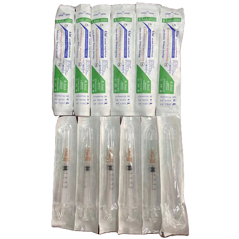 Hypodermic injection Immunization syringes auto disable vaccine syringe 0.5ml